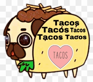 Tacos Sticker - Kawaii Pug Clipart
