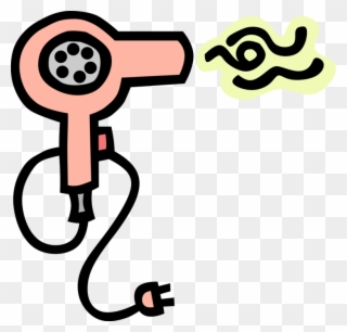 Vector Illustration Of Portable Electric Hair Dryer - Hair Dryer Clipart Png Transparent Png