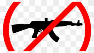 Gun Shot Clipart Firearm - No Gun Sign Ak47 - Png Download