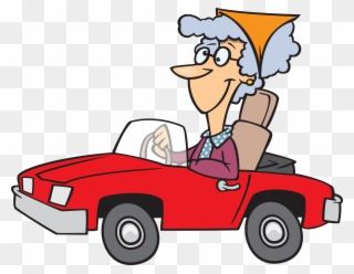 Old Lady Driver Cartoon Clipart