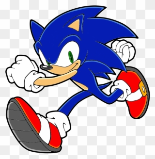 Sonic The Hedgehog Clipart Cartoon - Sonic Running Coloring Page - Png Download