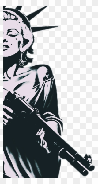 Marilyn Sticker - Marilyn Monroe Statue Of Liberty Shotgun Clipart