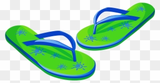 Clipart Of Beach, Flip And Beach Of - Flip-flops - Png Download