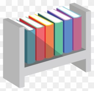Steel Shelf With Books - Graphic Design Clipart