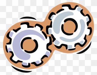 Vector Illustration Of Gear Cogwheel Rotating Machine Clipart