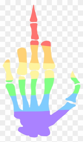 Transparent Skeletal Middle Finger Pride Flags I - Middle Finger Tumblr Transparent Clipart