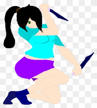 Rosie With Knives - Illustration Clipart