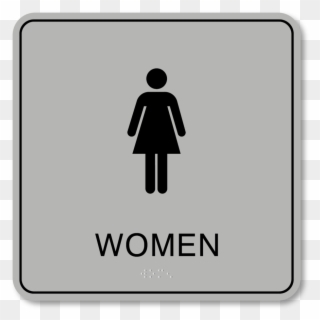 Restroom Women - Stainless Steel Toilet Signage Clipart