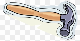Vector Illustration Of Claw Hammer Hand Tool Used To - Illustration Clipart