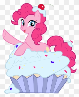 Pinkie Pie Fluttershy Cupcake Rainbow Dash Pink Vertebrate - Mlp Pinkie Pie Cupcake Clipart