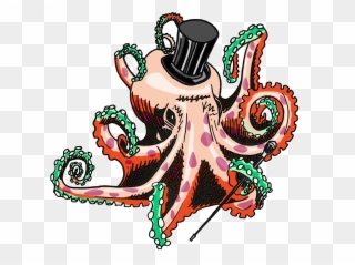 Gentleman Octopus Green Gentleman Octopus Red - Illustration Clipart