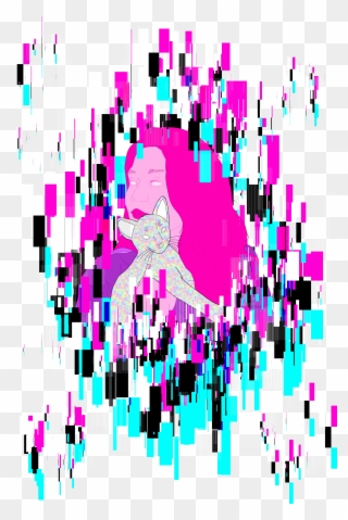 Vapor Wave Glitch Girl V Clipart