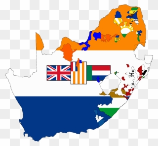 Flag Map Of South Africa 1928-1994 - Old South African Flag Clipart