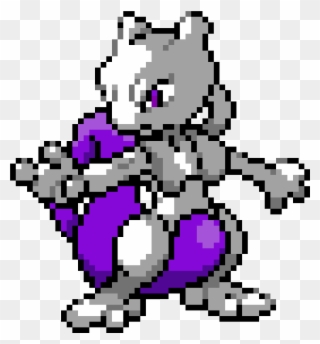 Modernised Mewtwo - Mewtwo Pixel Art Clipart