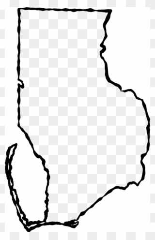 A Map Of Gulf With A Black Squiggle Outline - Illustration Clipart