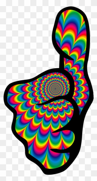 Psychedelic Thumbs Up Like - 60's Png Clipart