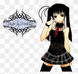 Anime Gothic Girl - Goth Anime Girl Render Clipart