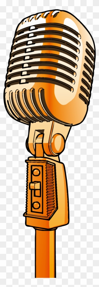 Gold Drawing Microphone - Voice Acting Clipart