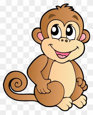 Monkey Cartoon Drawing Illustration - Transparent Background Monkey Clipart - Png Download