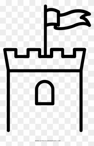 Castle Tower Coloring Page Clipart