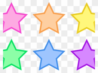 Color Star Cliparts - Pastel Coloured Stars Clipart - Png Download