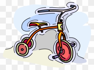 Vector Illustration Of Child's Tricycle Riding Bike Clipart
