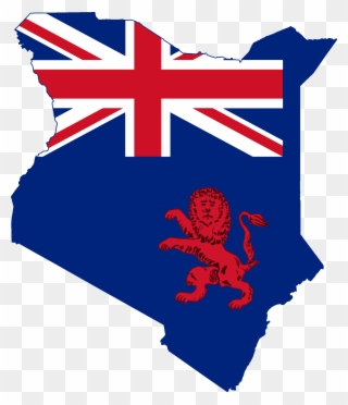 Flag Map Of British Kenya - Cartoon Australian Flag Clipart