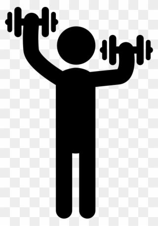 Standing Man Silhouette Lifting Dumbbells Svg Png Icon - Dumbbells Icon Clipart