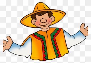 Mexican Clipart Sombrero - Mexican Man Clip Art - Png Download