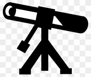 Vector Illustration Of Optical Telescope Observes The - Cross Clipart