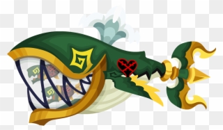 Green Trident Tail - Kingdom Hearts Whale Heartless Clipart
