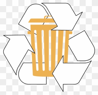 Trash And Recycling Symbol - White Recycling Icon Png Clipart