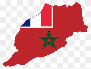 Flag Map Of French Morocco, 1912-1956 - Morocco French Clipart