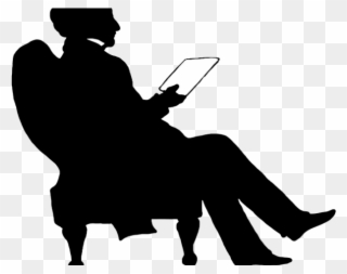 Car Clipart Chair - Man Reading Silhouette Transparent - Png Download