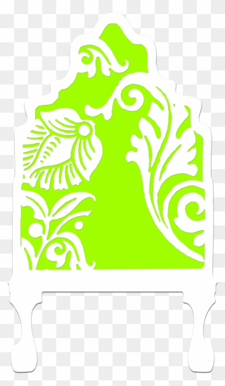 Headboard Curvy Cutout Bright Lime Green Size Clipart