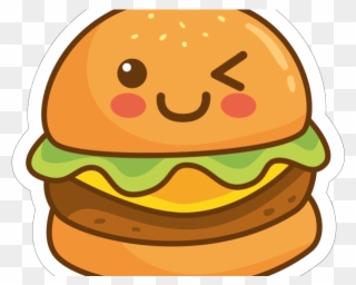 Drawn Burger Cute - Burger With A Face Clipart