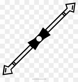 Double Spear Coloring Page Clipart