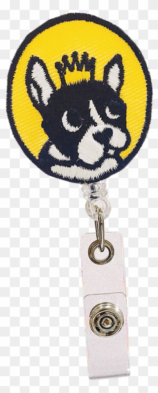 French Bulldog Embroidery Patch Retractable Badge Id - Keychain Clipart