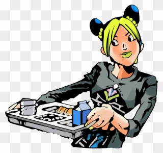 Part 6jolyne Holding A Tray But It's Recreated In High - Jolyne Kujo Holding Tray Clipart