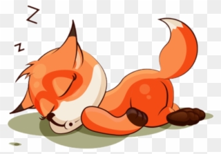 Sleeping Sticker - Fox Emoji Funny Png Clipart