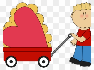 Pulling A Wagon Clipart - Png Download