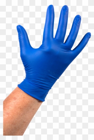 Comfort Glove, Latex, Powder Free, M, Blue - Gant Latex Bleu Clipart
