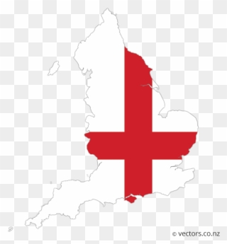 Flag Vector Map Of England - England Map With Flag Clipart