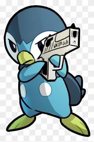 Report Abuse - Piplup With A Gun Clipart