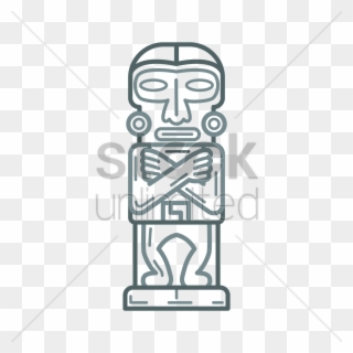Drawn Totem Pole Mayan - Mayan Statue Head Drawing Clipart