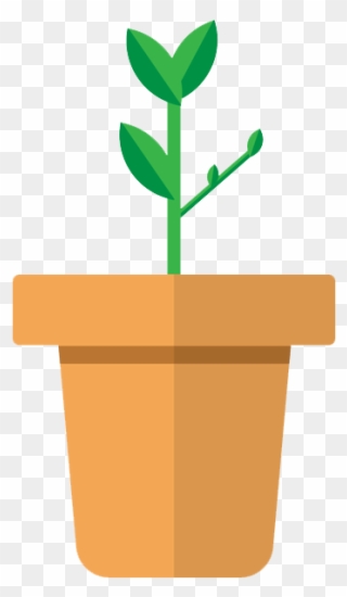 Sapling - Flowerpot Clipart