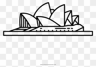 Opera House Coloring Page - Line Art Clipart