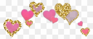 Hearts Heart Golden Gold Glittery Glitter Sparkles - Heart Clipart