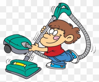 Pin Kids Chores Clipart - Cartoon Kid Vacuuming - Png Download