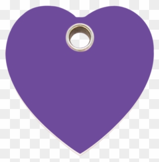 Purple Heart Plastic Pet Tag - Heart Clipart